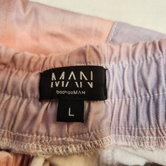 boohooMAN Tie-Dye Cargo Jogger Pants – Size L – Unisex Fit – 30x39 - Picture 2 of 6